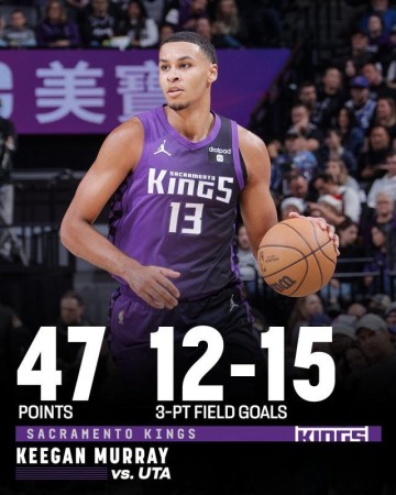 开云体育-12记三分超科比 11连中创历史！穆雷神准惊动库里